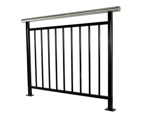AR-PCST powdercoated handrail with stainless steel top rail example